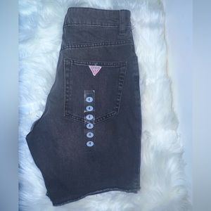 NEW W/O Tag Guess Black High Rise Denim Vintage Mom Shorts